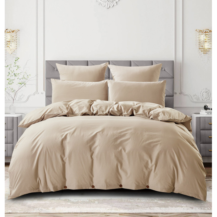 Постельное белье семейное лен с хлопком Valtery Organic LE-16