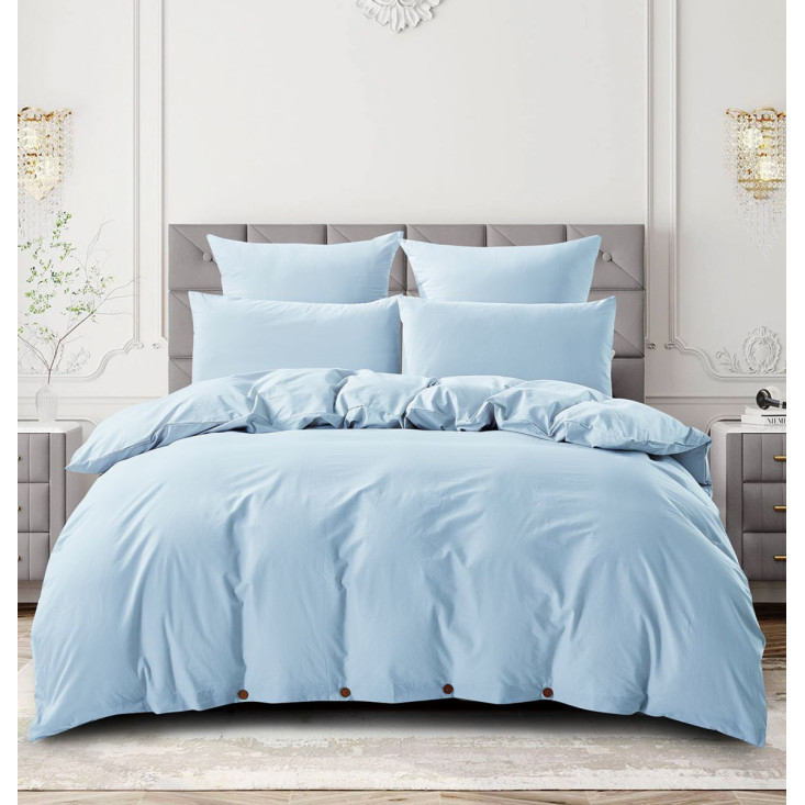 Постельное белье евро лен с хлопком Valtery Organic LE-10