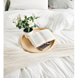 Постельное белье евро лен с хлопком Valtery Organic LE-02