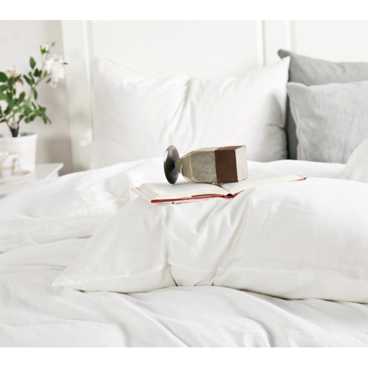 Постельное белье евро лен с хлопком Valtery Organic LE-02