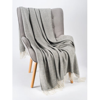 Шерстяной плед альпака меринос Valtery серый