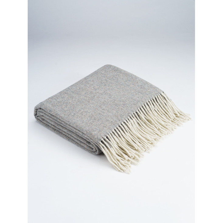 Шерстяной плед альпака меринос Valtery серый