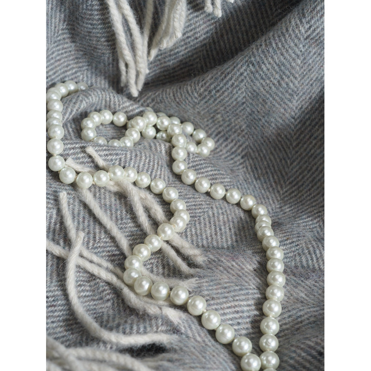 Шерстяной плед альпака меринос Valtery серый