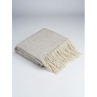 Шерстяной плед альпака меринос Valtery светло серый со скидкой в магазине Lux-Postel.com