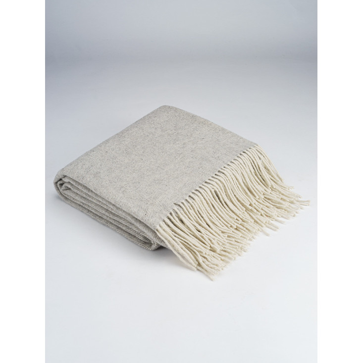 Шерстяной плед альпака меринос Valtery светло серый