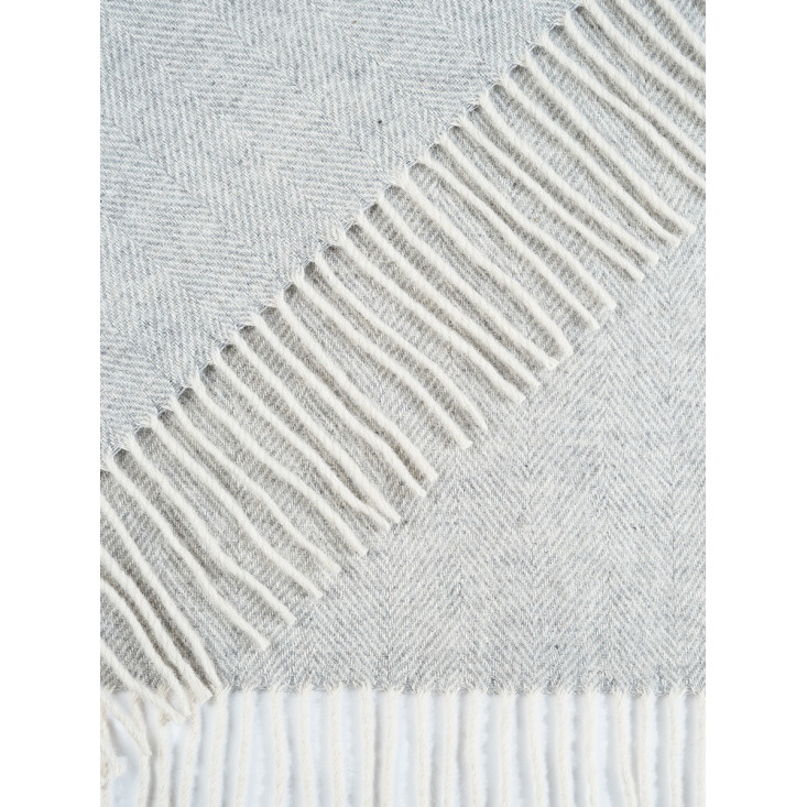 Шерстяной плед альпака меринос Valtery светло серый