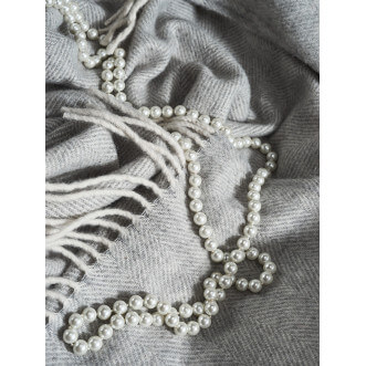 Шерстяной плед альпака меринос Valtery светло серый со скидкой в магазине Lux-Postel.com