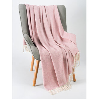 Шерстяной плед альпака меринос Valtery розовый