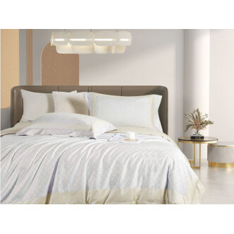 Постельное белье евро люкс мако-сатин Asabella Ванильный крем