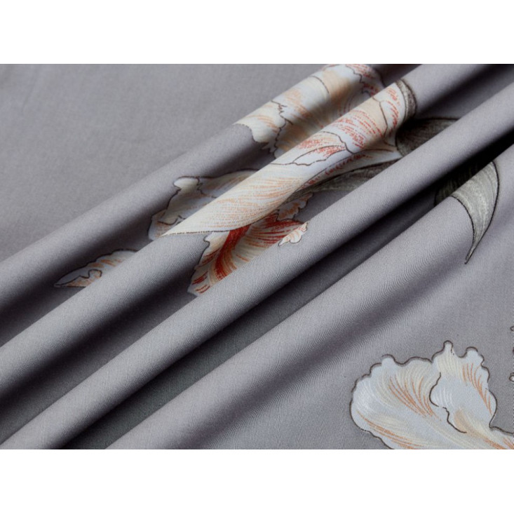 Постельное белье евро тенсел люкс Asabella Графитовые ирисы