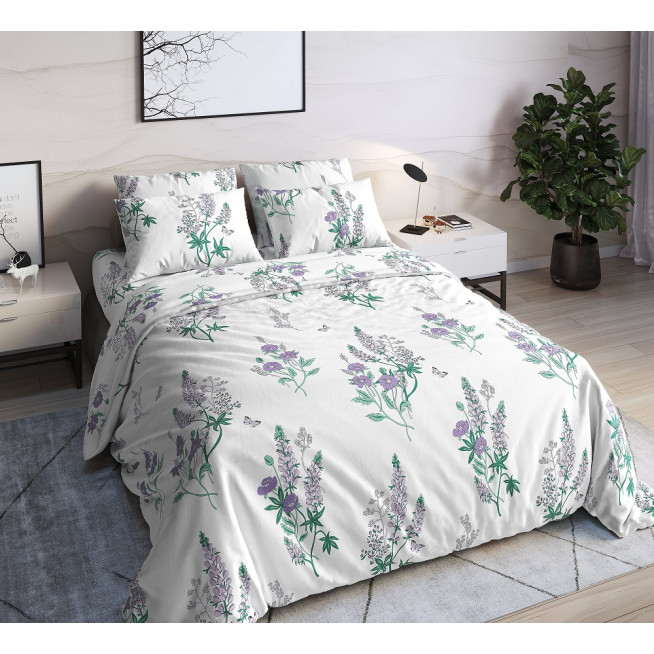 Постельное белье евро бязь Valtery Люпины