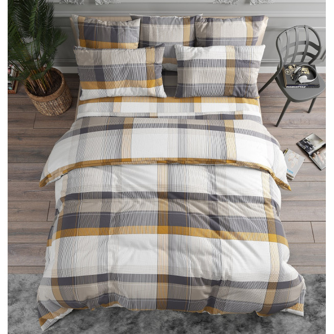 Постельное белье евро бязь Valtery Клетка