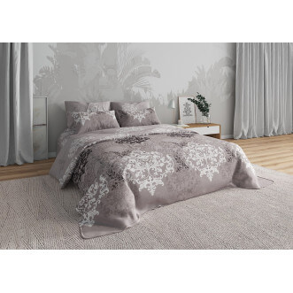 Постельное белье евро бязь Valtery Кружево коралл