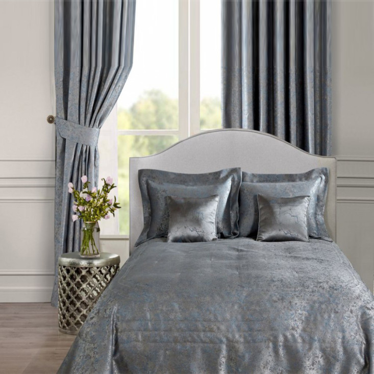 Покрывало Жаккард 240х260 с наволочками Asabella Серая волна