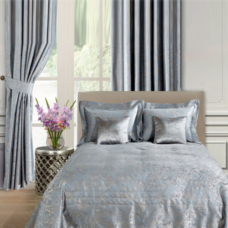 Комплект штор жаккард 270х275 с подхватами Asabella Серый вихрь