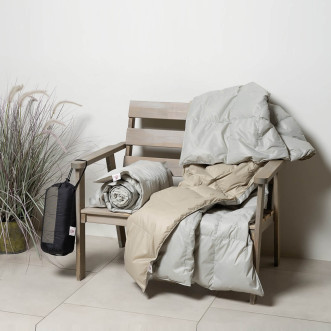 Дорожное пуховое одеяло 140х200 Travel Plaid Grass grey-beige German Grass отзывы