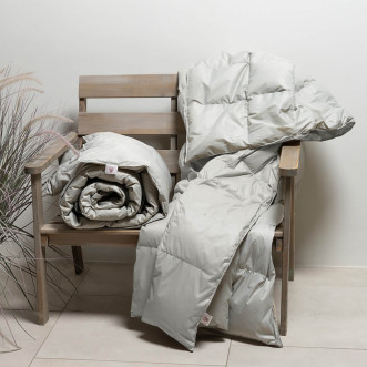 Дорожное пуховое одеяло 140х200 Travel Plaid Grass grey German Grass