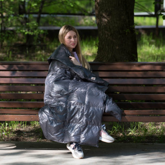 Дорожное пуховое одеяло 140х200 Travel Plaid Grass Graphite German Grass фото