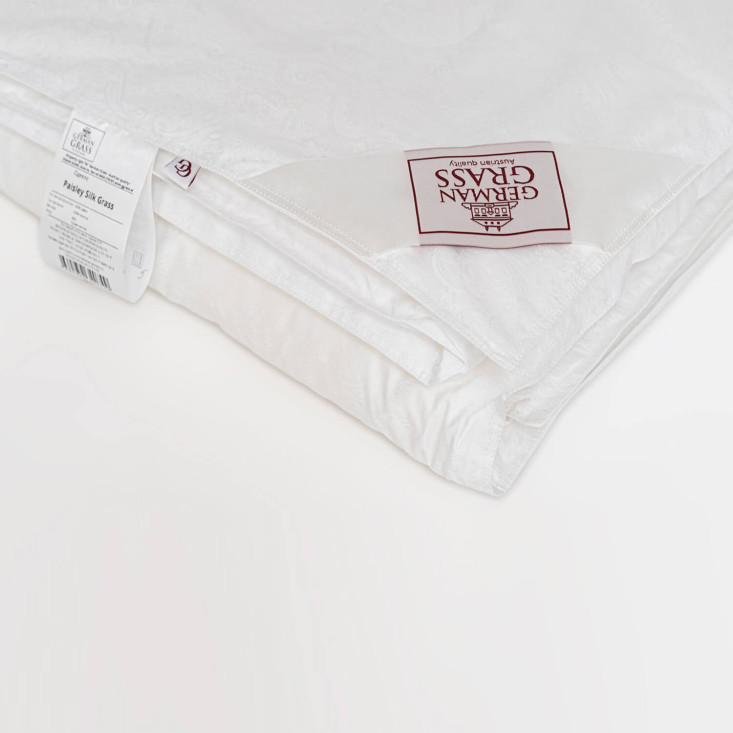 Одеяло шелковое евро 200х200 легкое German Grass Paisley Silk Grass