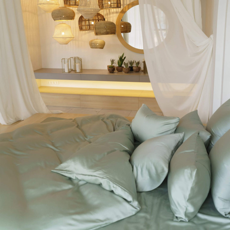 Пододеяльник тенсел евро 200х200 Olive Brilliant Grass German Grass