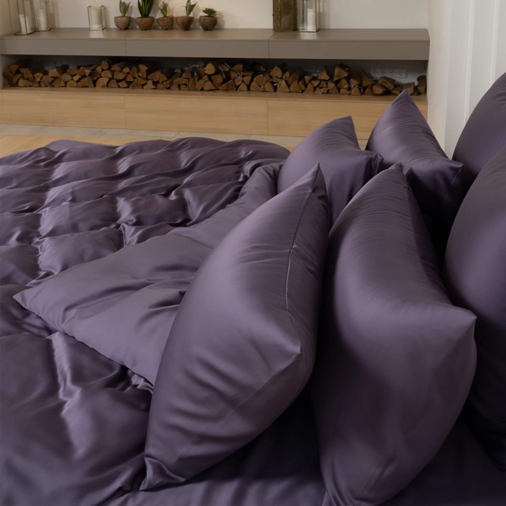 Постельное белье евро тенсел с простыней на резинке Violet Brilliant Grass German Grass наволочки 50х70