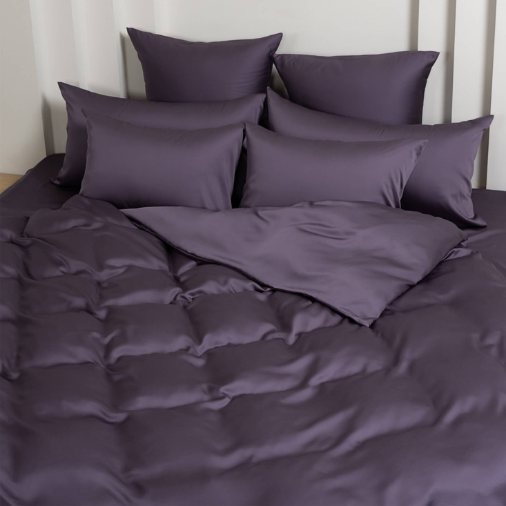 Постельное белье евро тенсел с простыней на резинке Violet Brilliant Grass German Grass наволочки 50х70