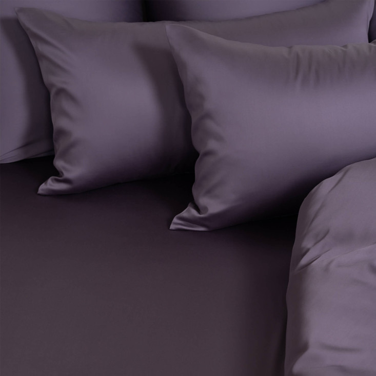 Постельное белье евро с простыней на резинке тенсел Violet Brilliant Grass German Grass наволочки 50х70