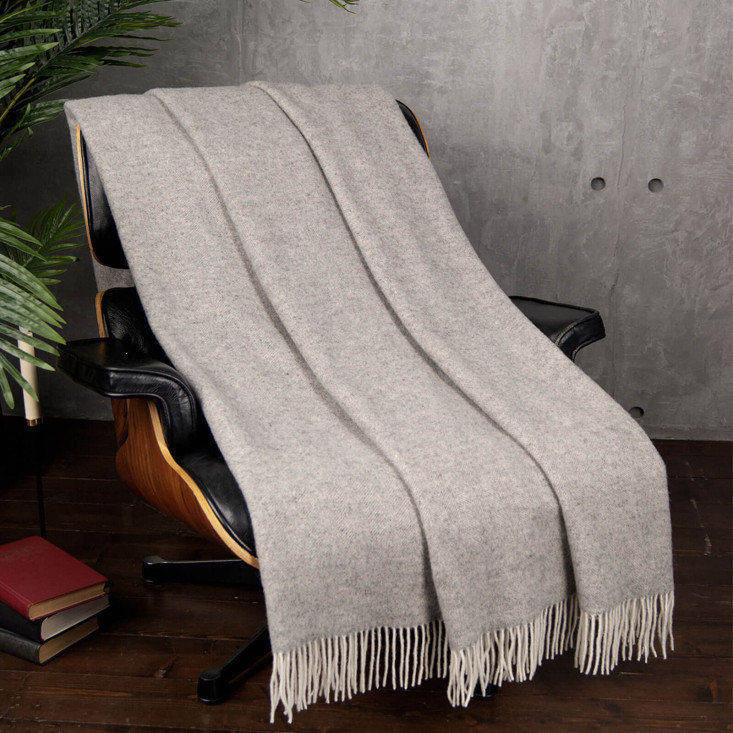 Шерстяной плед австралийский меринос Avinamas Classic светло серый