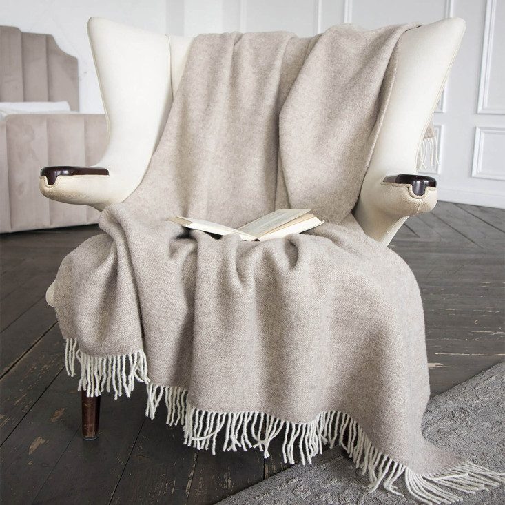 Шерстяной плед австралийский меринос Avinamas Classic экрю