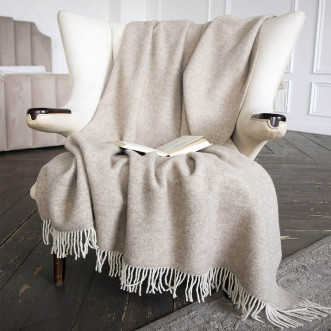 Шерстяной плед австралийский меринос Avinamas Classic экрю