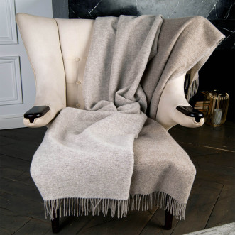 Шерстяной плед австралийский меринос Avinamas Milda беж