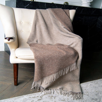 Шерстяной плед австралийский меринос Avinamas Milda какао