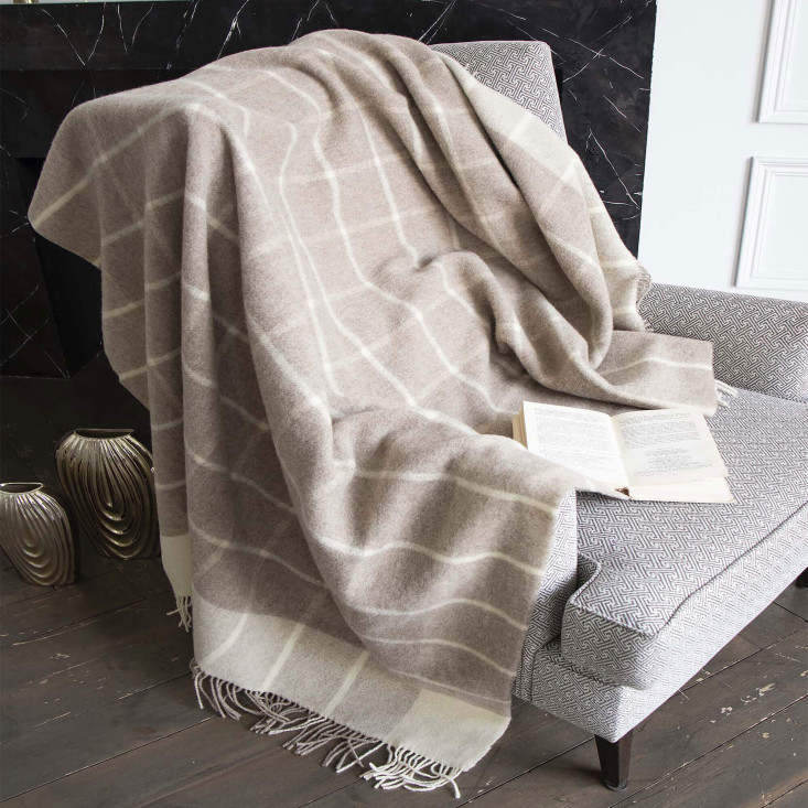 Шерстяной плед австралийский меринос Avinamas Enna экрю