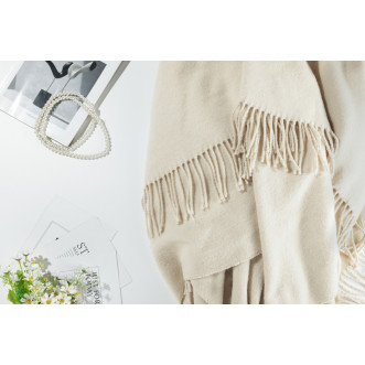 Шерстяной плед Valtery экрю со скидкой в магазине Lux-Postel.com