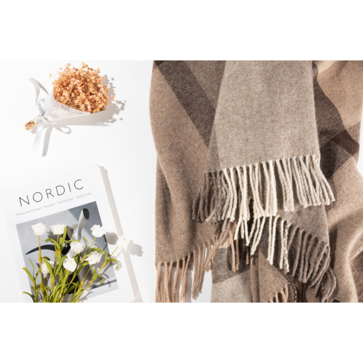 Шерстяной плед Valtery орех со скидкой в магазине Lux-Postel.com