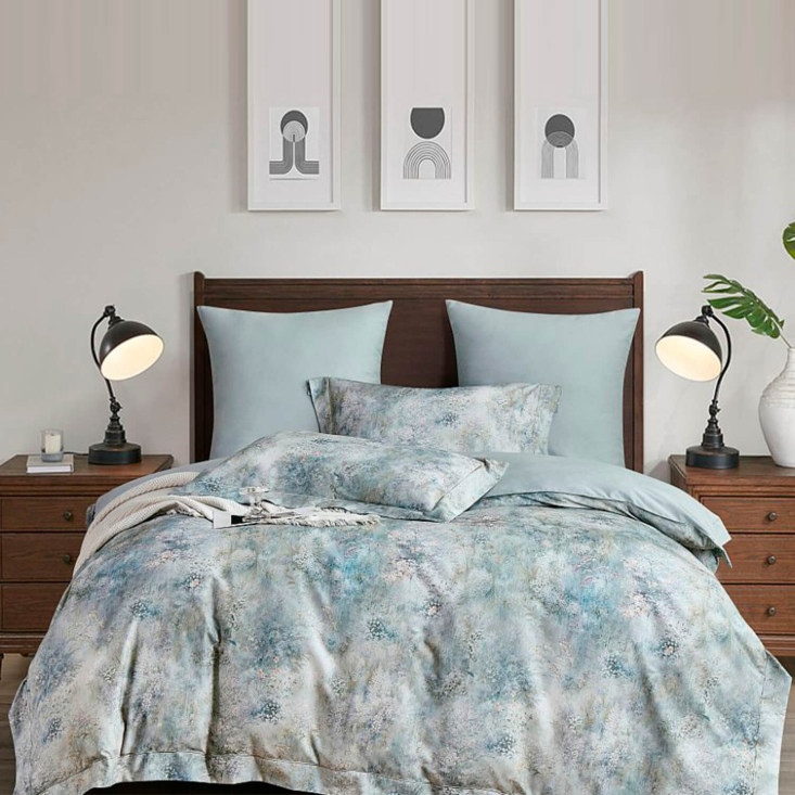 Постельное белье евро Фланель люкс Asabella Колотый лед