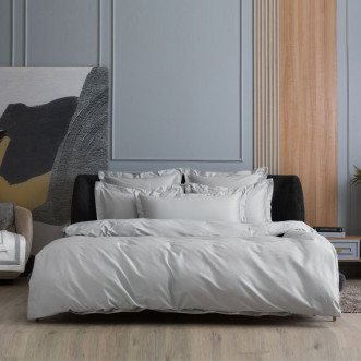 Простыня на резинке мако-сатин 180х200х40 German Grass Пепельное Очарование (Alpine White Allure) в магазине Люкс Постель