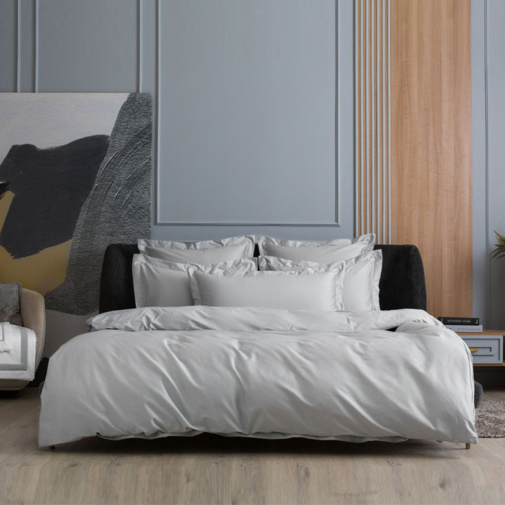 Простыня на резинке мако-сатин 180х200х40 Ash grey Allure Grass German Grass