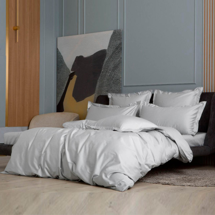 Простыня мако-сатин 240х260 Ash grey Allure Grass German Grass