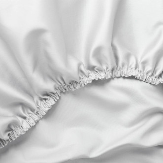 Постельное белье евро мако сатин German Grass Пепельное Очарование (Alpine White Allure) простынь на резинке 160x200 в магазине 