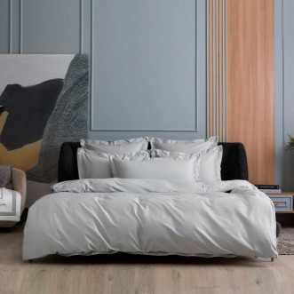 Постельное белье семейное мако сатин Ash grey Allure Grass German Grass простынь на резинке описание
